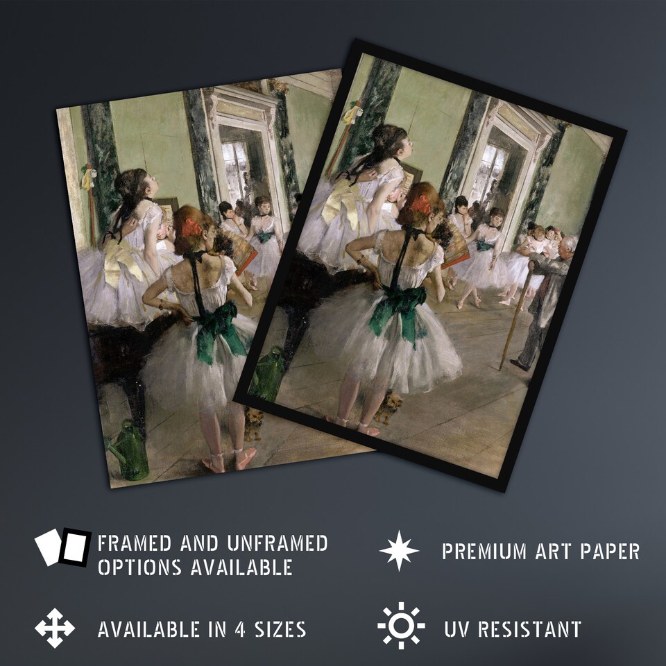 image 1 of The Ballet Class Dance Studio Degas Vintage Wall Art Poster Print 12X16"