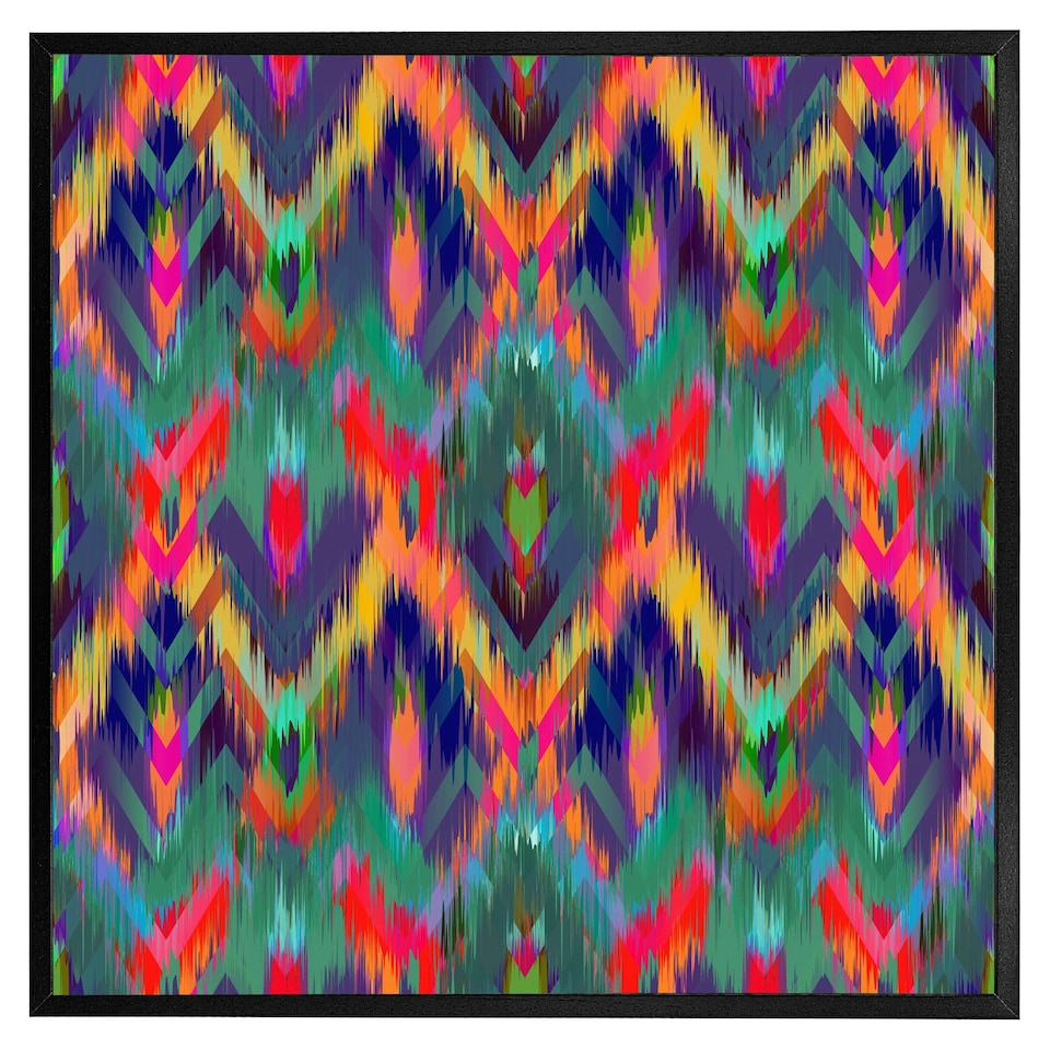 image 1 of Abstract ethnic ikat pattern (Picture Frame) White | XL