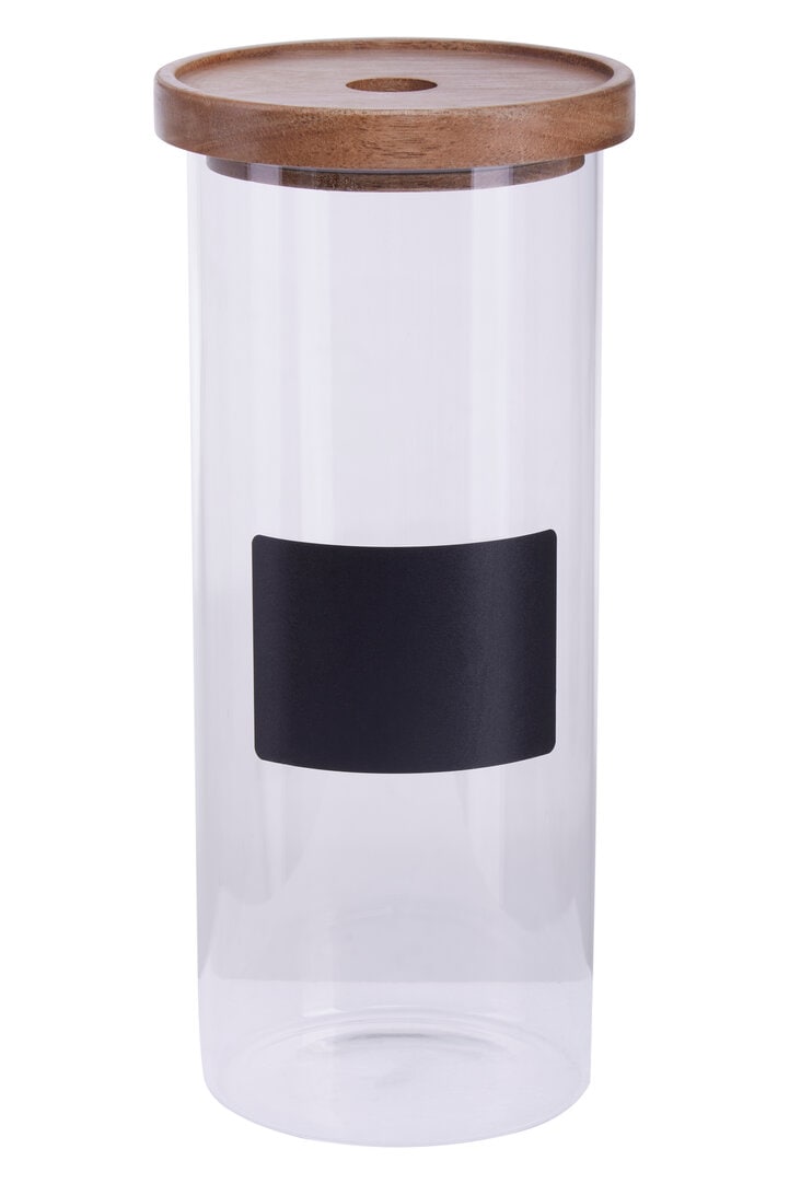 Orsina Stylish Multipurpose Chalkboard 1800ml Storage Jar, Durable Jar With Lid For Counter, Airtight Storage Jars in Clear