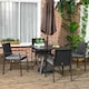 image 2 of Outsunny 4 Seater Rattan Garden Dining Set Outdoor w/ Umbrella Hole