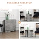 image 4 of HOMCOM Folding Dining Table, Drop Leaf Table with 2-Tier Shelves, Rolling Casters, for Small Spaces, Kitchen, Cement Grey