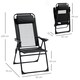 image 5 of Outsunny Set of 2 Metal Portable Folding Recliner with Adjustable Black