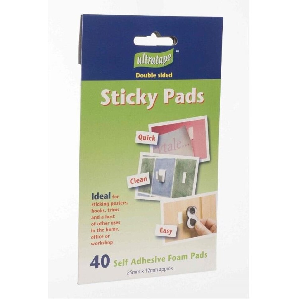 Ultratape Double Sided Foam Pads 25 x 12mm 40pk - One Colour - One Size