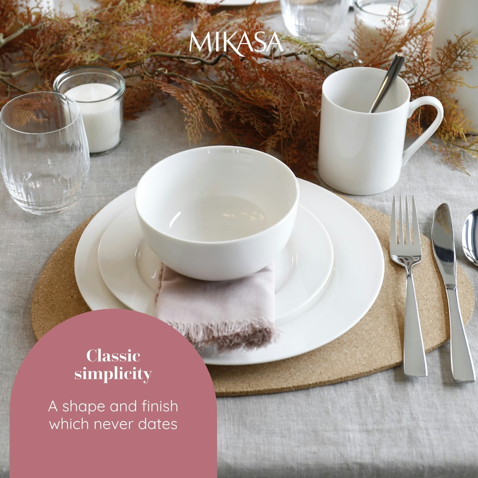 image 1 of Mikasa Dinner Set White Bone China 12 Piece