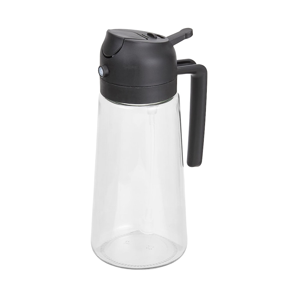 image 1 of Living and Home 2-in-1 Glass Oil Sprayer & Dispenser,Black,600ml | Black