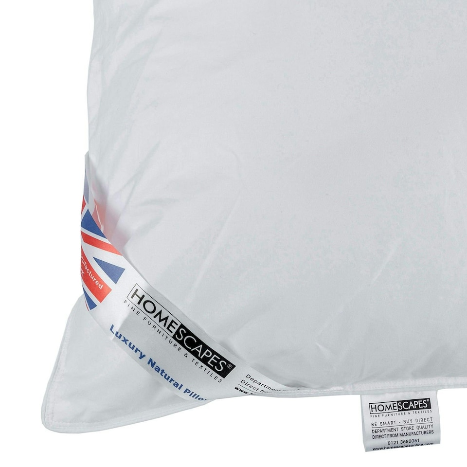 image 1 of Homescapes Super Microfibre Lavender Pillow with Dried Lavender Insert | White | 48cm x 74cm (19" x 29")