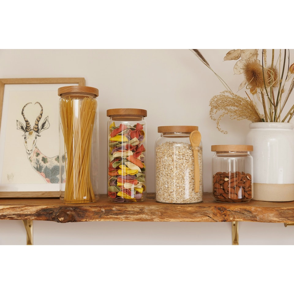 image 1 of KitchenCraft Storage Jar Clear Glass 1.3L