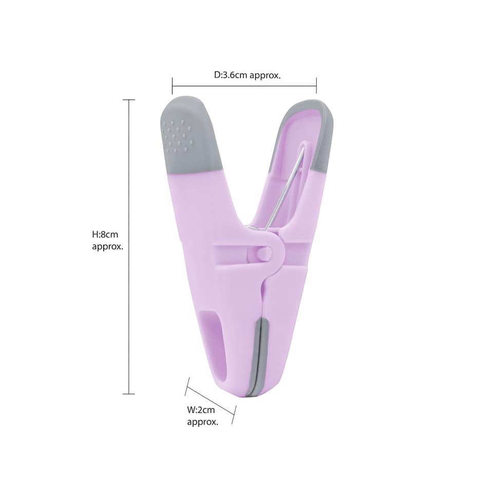 image 1 of JVL Grey Peg Basket with 48 Soft Touch Clip Clothes Pegs, Assorted Colours