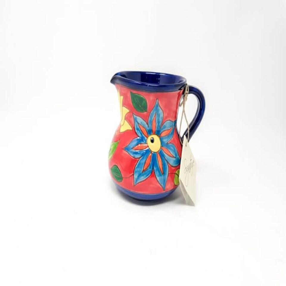 image 1 of Verano Spanish Ceramics Signature Small Jug - 12cm Flowers 0.5L