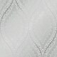 image 2 of Ariana Wave Wallpaper in Grey and Silver Multi