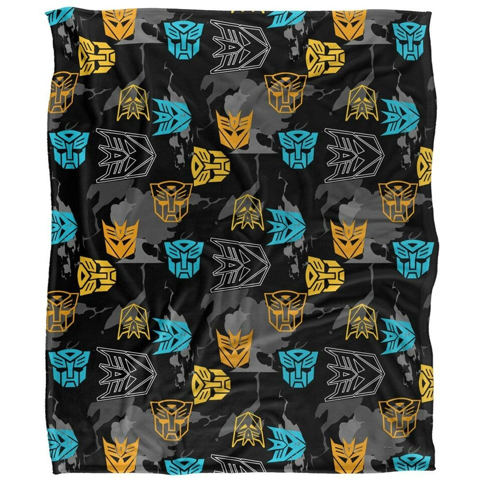 image 1 of Transformers Repeat Logo Blanket - White - One Size