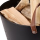 image 4 of Mulberry Large Leather Handle Log Bucket Iron Leather Black Matte Timeless Style