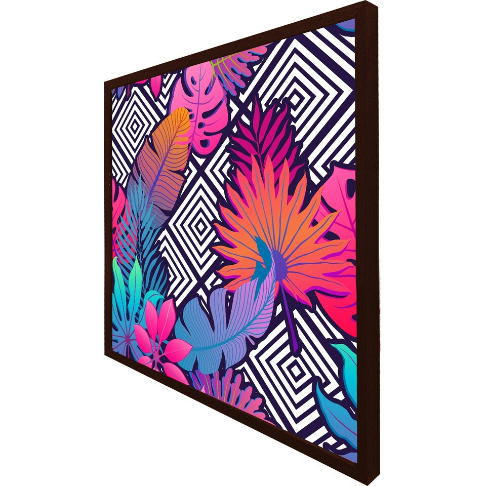 image 1 of Tropical geometric (Picutre Frame) Brown | Oak | XL