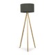 image 3 of ValueLights Barbro Wood Tripod Floor Lamp Drum Shade & Bulb