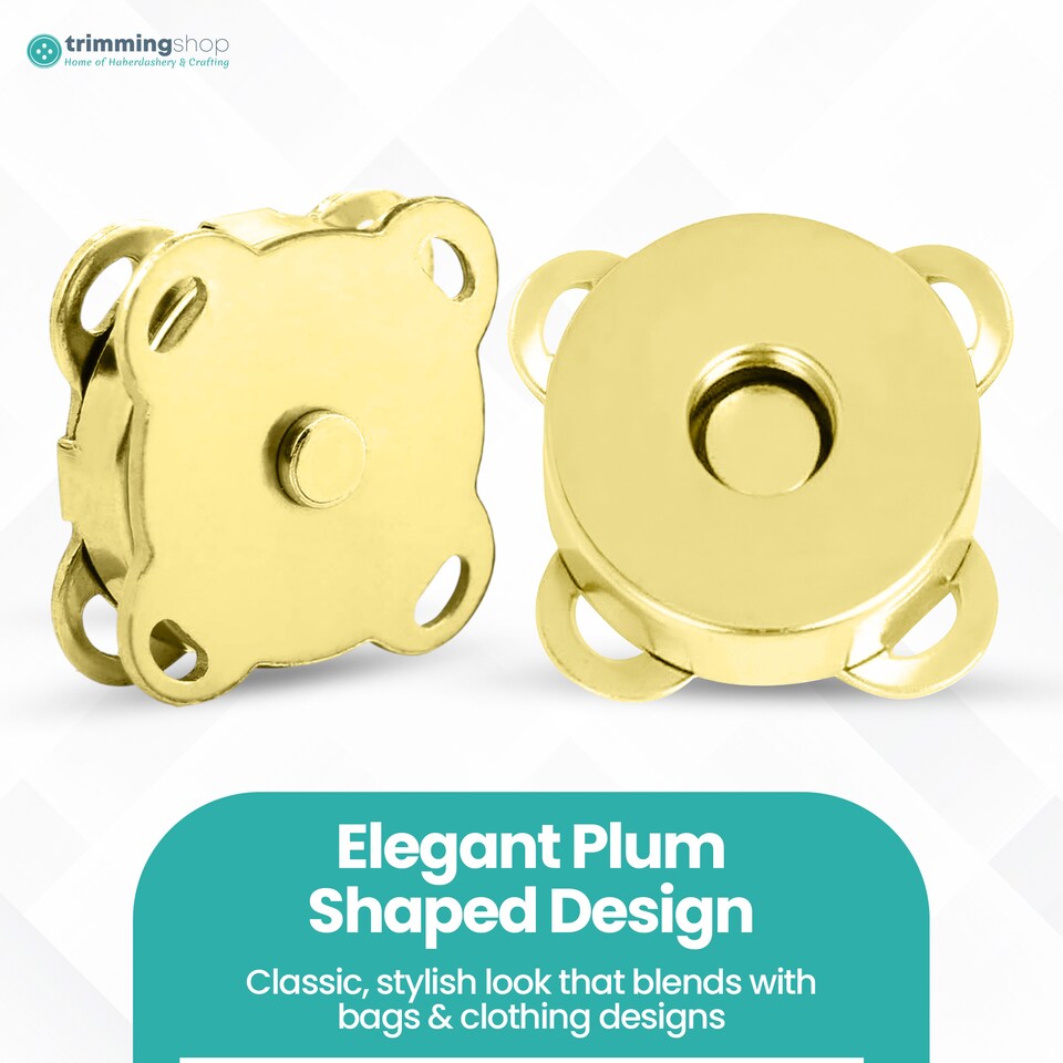 image 1 of 18mm Sew On Magnetic Press Stud Clasps, 2-Part Snap Fasteners - 2pcs