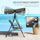 image 4 of Outsunny 3 Seater Garden Swing Seat Bench w/ Adjustable Canopy, Grey Grey | Grey