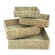 image 2 of Set of 4 Rectangular Seagrass Tray Brown | Brown