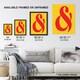 image 3 of And Ampersand Symbol Yellow Red Vibrant Design Framed Wall Art Print 12X16 In