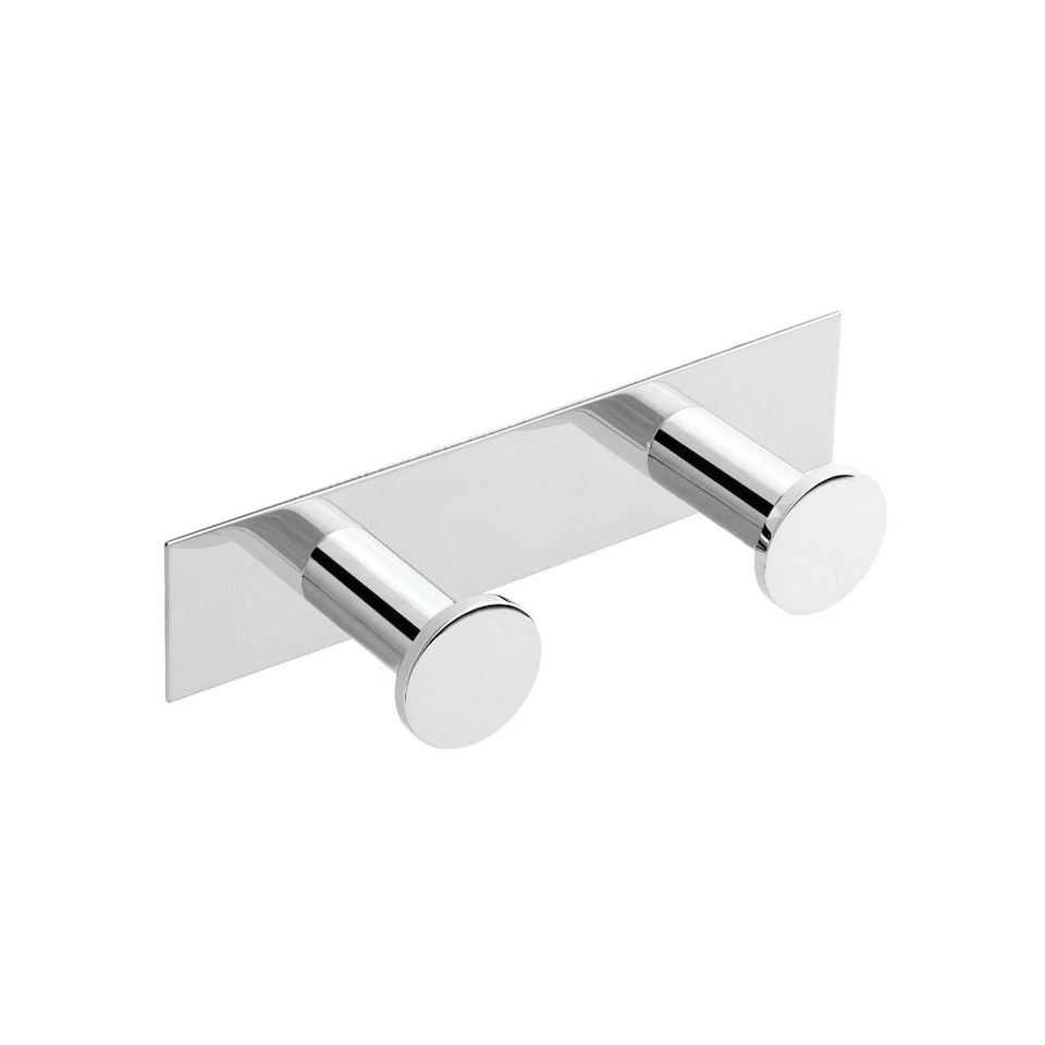 image 1 of Cosmic Double Wall Hanger with Durable Stainless Steel for Bathroom, Light Grey