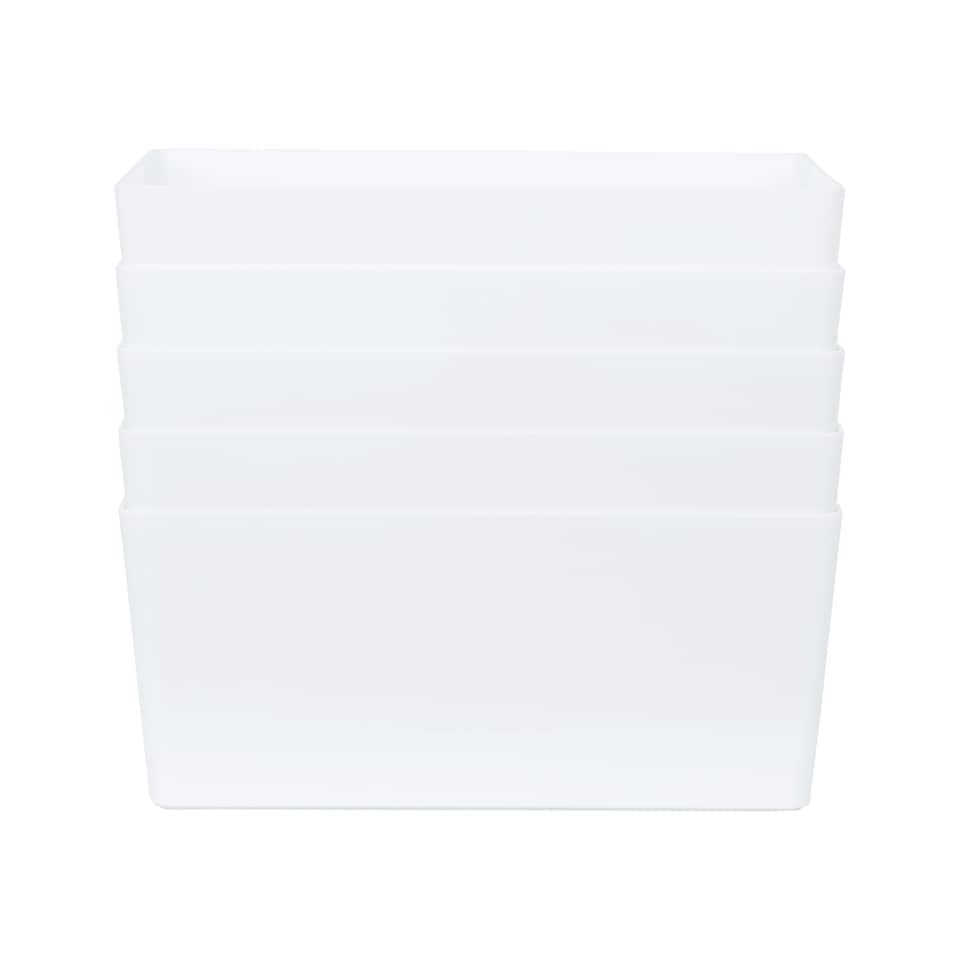 image 1 of Wham Studio 5 x 11.5L Rectangular Plastic Storage Baskets Ice White Grey