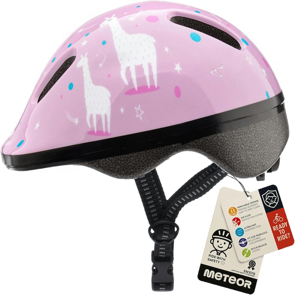 image 1 of Helmet for Kids Toddlers – Lightweight Adjustable Bike Helmet for Boys & Girls – Safety Crash Protection for Cycling, Scooter, Skateboard – MV62 Pink | Lama | S