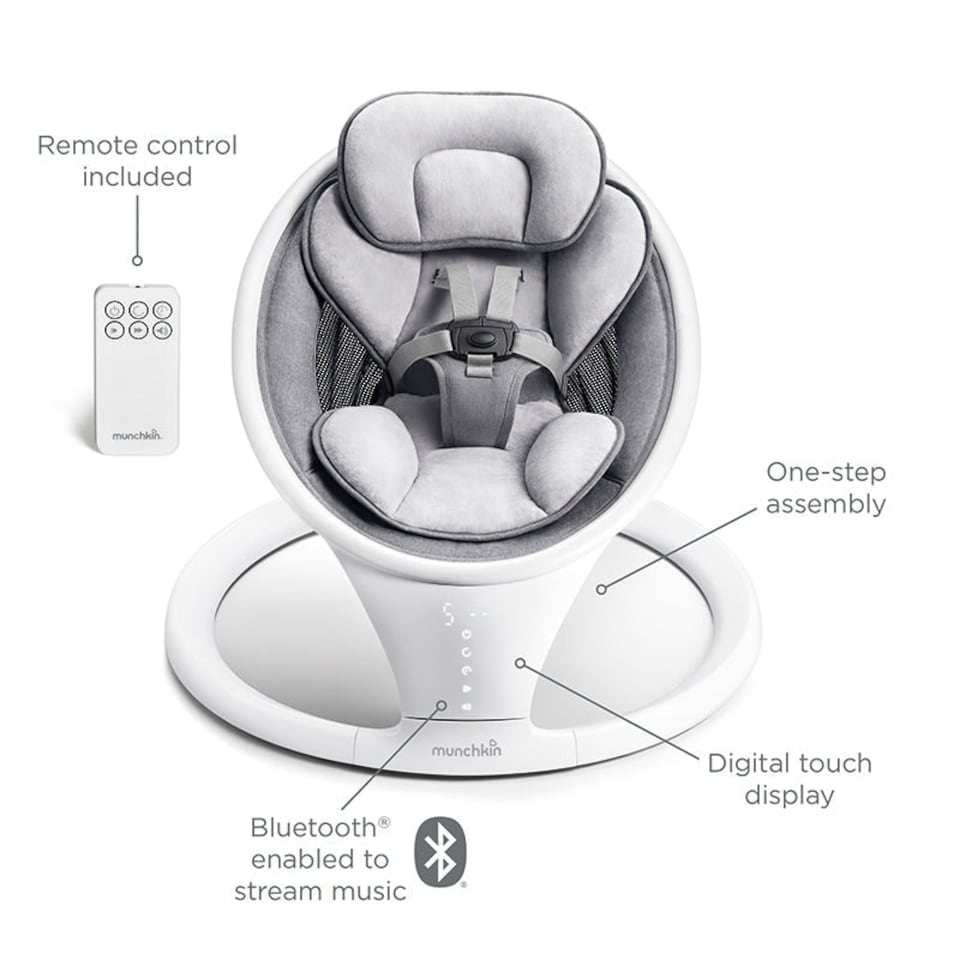 image 1 of Munchkin Baby Swing Grey