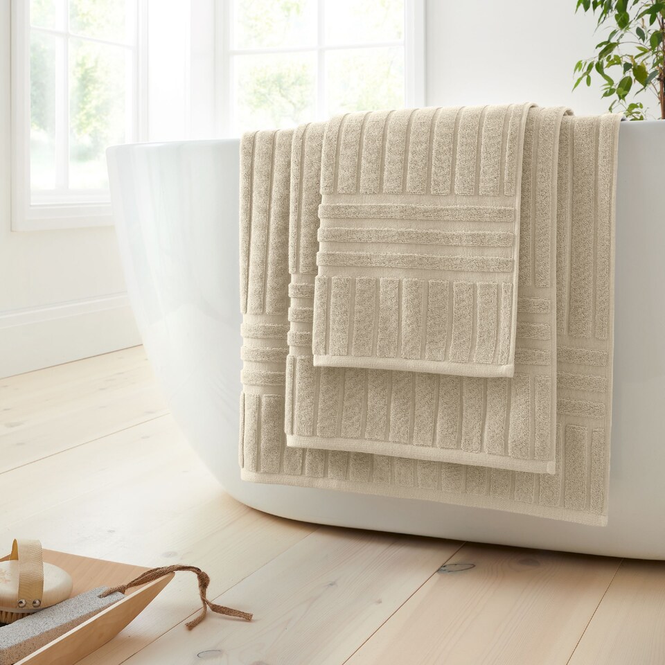 image 1 of Bianca Hotel Cotton Bath Sheet | Cream | Natural | Bath sheet