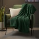 image 2 of Chunky Ribbed Mink Throw Ultra Soft Warm Elegant Blanket for Sofa Or Bed | Green