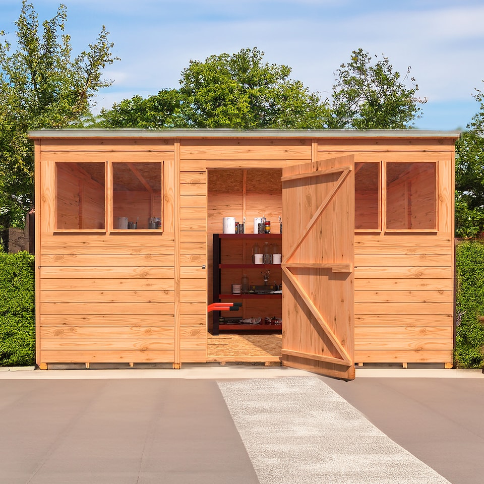 image 1 of Overlap Pent Single Door 12x6