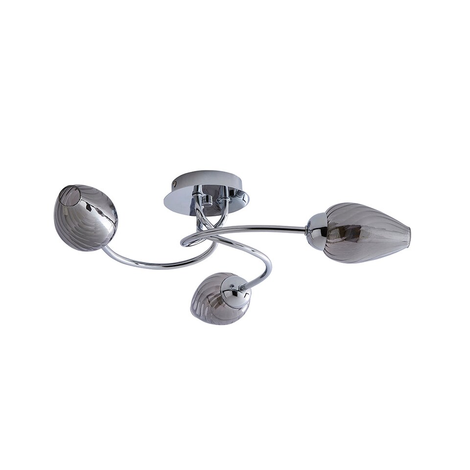 image 1 of Lina 3-Light Chrome Flush Ceiling Light