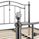image 3 of 5ft King Size Black nickel, crystal ball and black nickel traditional metal bed frame bedstead, victorian, antique, ornate