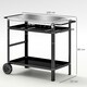 image 5 of Outsunny BBQ Trolley with Stainless Steel Top, Movable Barbecue Pizza Table