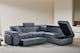 image 2 of Pale Blue Chenille Fabric 2C1 Corner Sofabed with Storage and Ottomans AMELIA