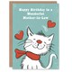 image 1 of Law White Scarf Drawing Love Hearts Cat Mother In Law Birthday Card