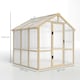 image 7 of Outsunny 6.6 x 6ft Wooden Polycarbonate Greenhouse with Lockable Door, Brown | Brown | Brown | 1