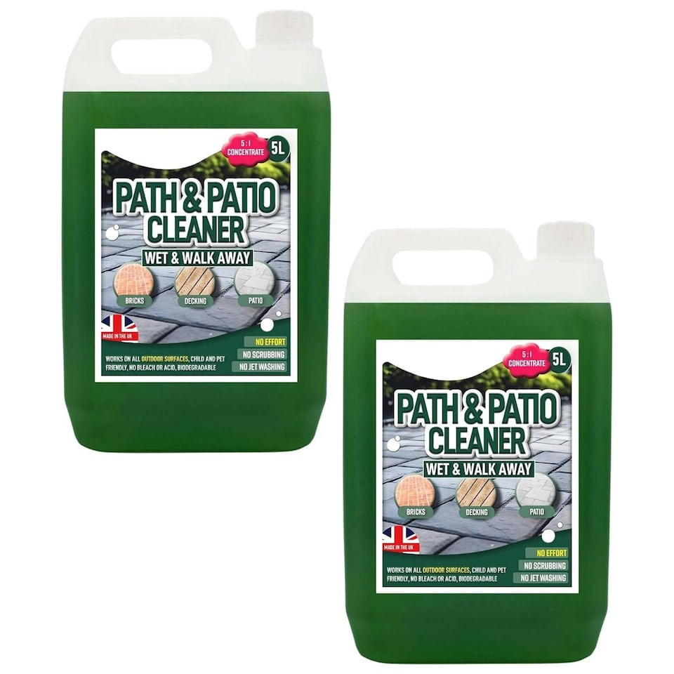 image 1 of 2 x 5 Litre Patio, Path & Driveway Cleaning Solution Removes Stains