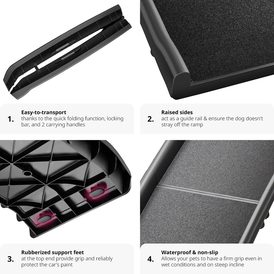 image 1 of Dog Ramp Paw Step - foldable, slip-resistant, 90 kg load capacity