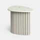 image 5 of OHS Ribbed Round Oval Home Living Room Modern Decor Coffee Side End Table Grey | Grey Marble
