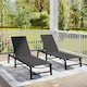 image 2 of Outsunny Folding Sun Lounger Set of 2, 5-Position Reclining Sun Bed Black | Black