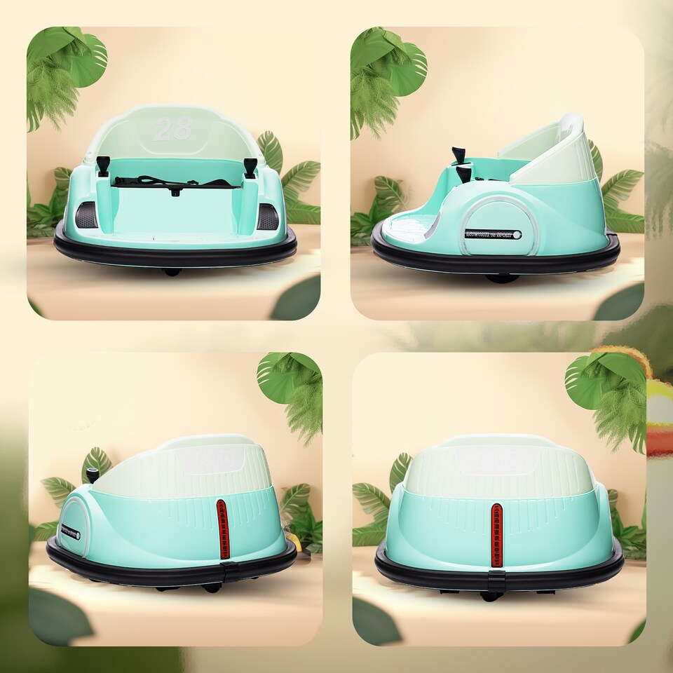 image 1 of AIYAPLAY 360 Rotation 12V Kids Bumper Car w Remote Control | Green