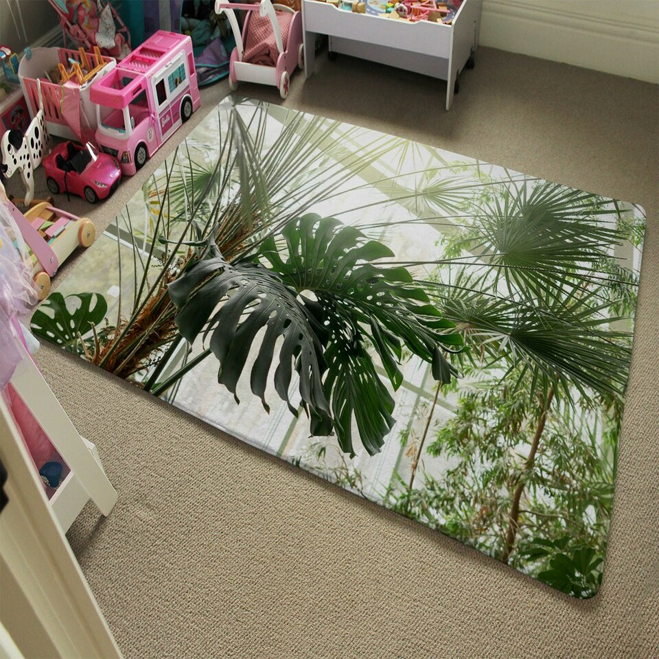 image 1 of Green plants in botanical garde (Rug) Green | S