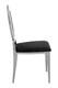 image 3 of Interiors by Premier Luxe Round Back Dining Chair, Elegant Silver Armless Accent Chair, Black Velvet Upholstered Modern Chair | Black
