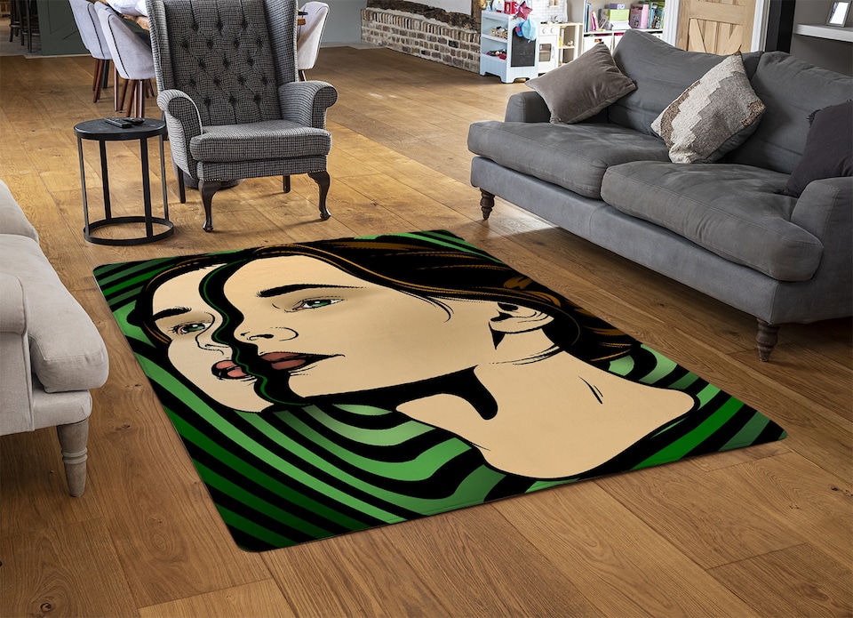 image 1 of Portrait Of Woman Designer Rug | Multi