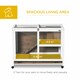 image 3 of PawHut Wood Rabbit Hutch Bunny Cage Pet House Indoor W/ Tray Ramp, Brown