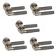 image 1 of Golden Grace 5 Pairs Straight T-Bar Knurled Door Handles in Antique Brass Finish Bronze