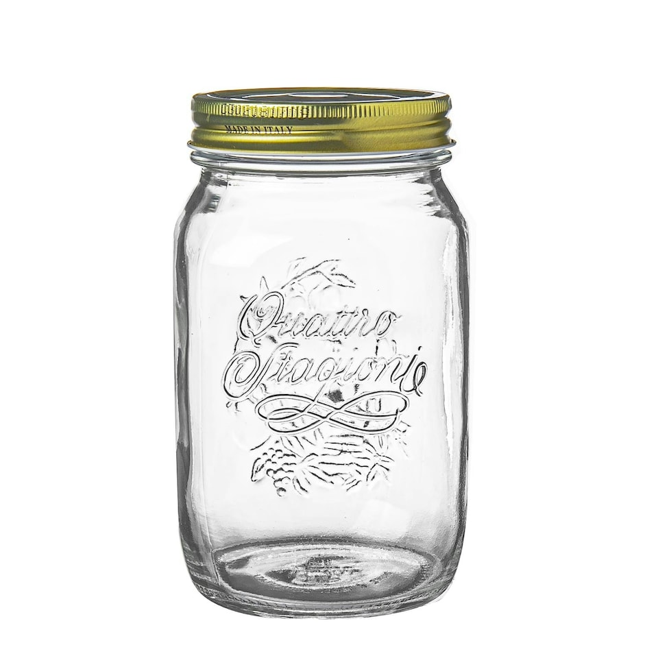 image 1 of Bormioli Rocco Quattro Stagioni Glass Storage Jars - 1 Litre - Pack of 3