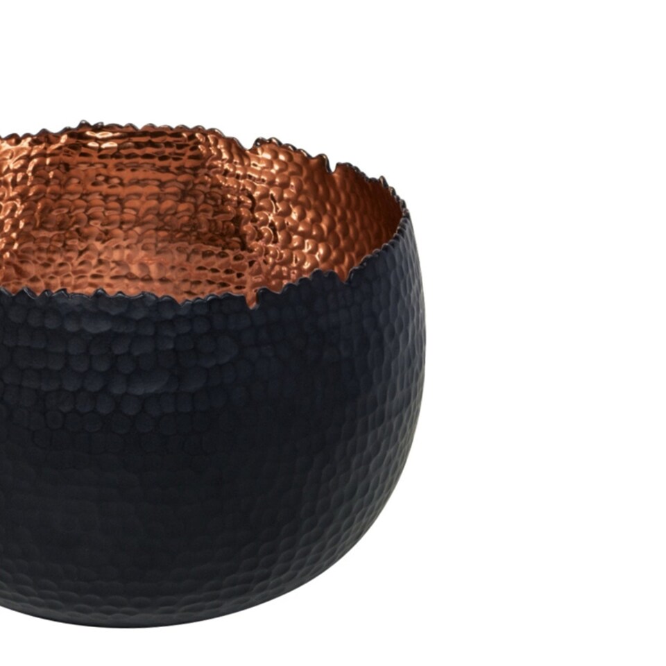 image 1 of Hammered Bowl Planter - Iron - L30 x W30 x H21 cm - Black | Black