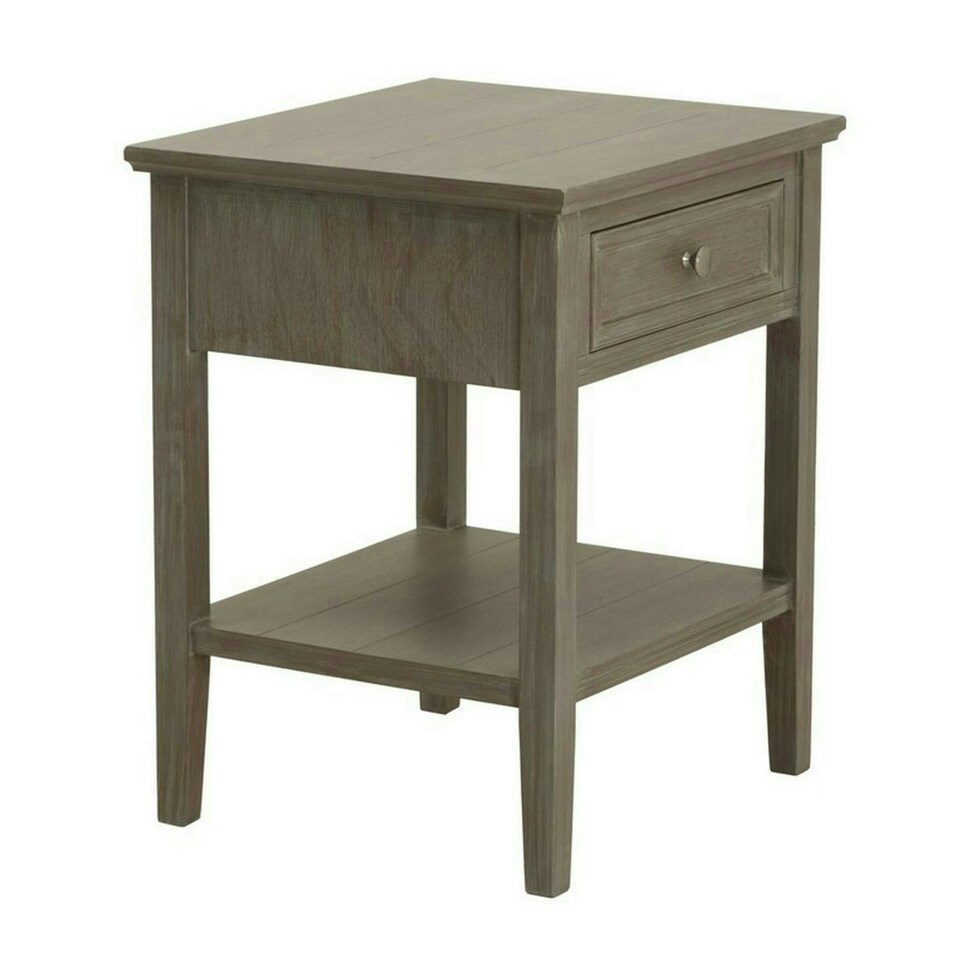 image 1 of The Serene Collection One Drawer Side Table - Wood - L43 x W48 x H59 cm - Grey Grey