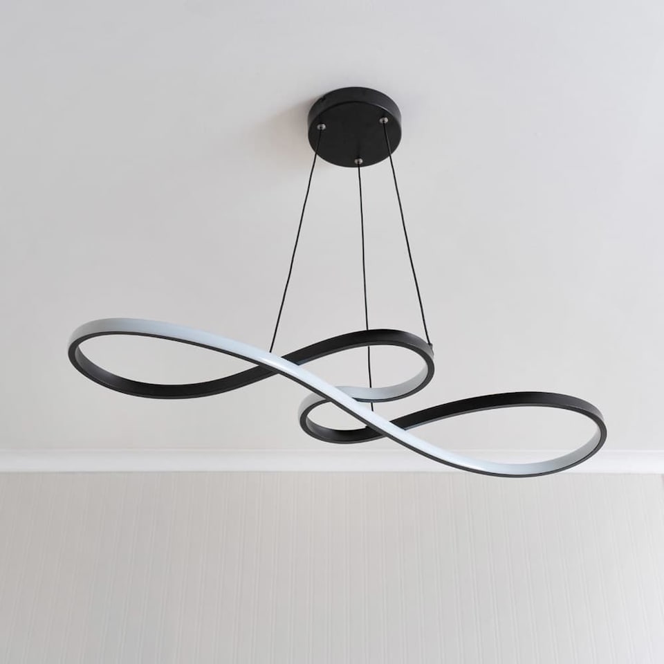 image 1 of ValueLights Infinity Matte Black Loop Bar LED Ceiling Light | Black