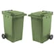 image 2 of Large 240 Litre Green Coloured Outdoor Council Wheelie Bins Complete With Lid And Wheels | Green